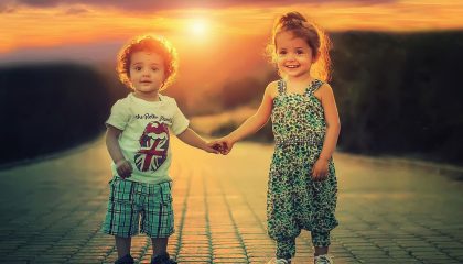 two small kids