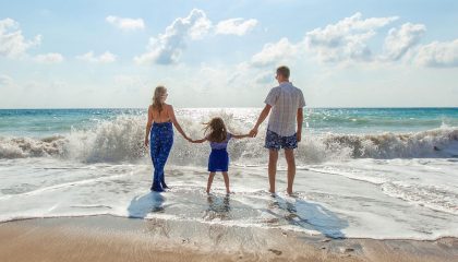 family on the sea