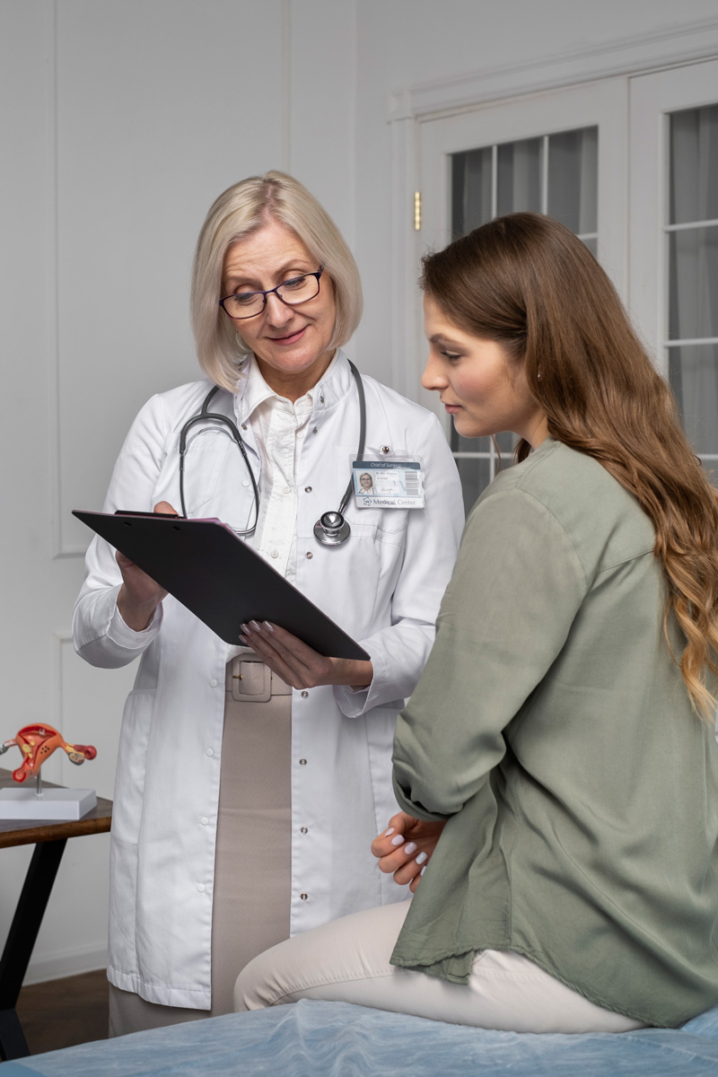 doctor talking patient Hysteroscopy