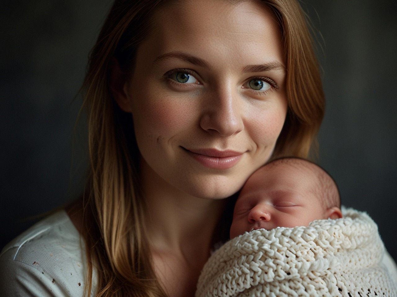 happy mother with baby