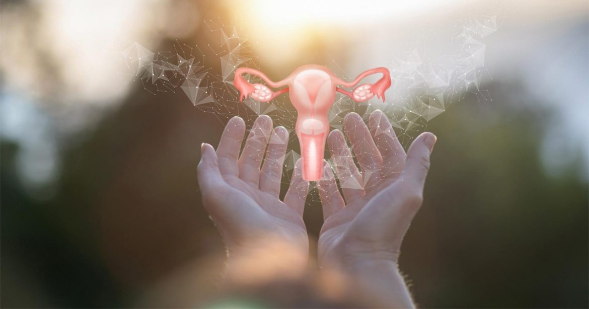 2 hands holding ovarian